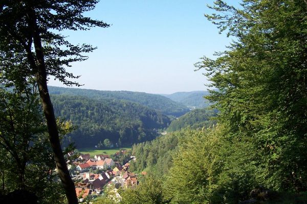 Blick auf Hirschbach vom Turm