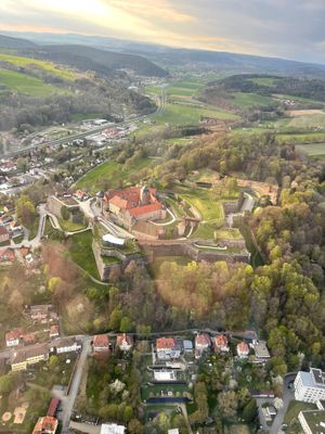 Bild der Festung Rosenberg aus der Vogelperspektive