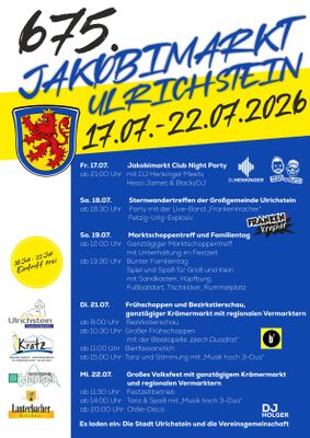 Plakat mit allen Veranstaltungen zum Jakobimarkt
