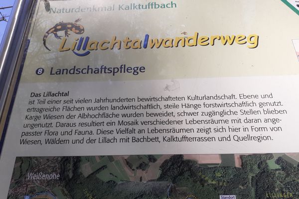 Campingplatz Bergesruh Lillachtalquelle Informationstafel