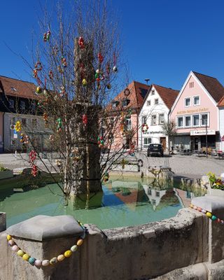 Christopherusbrunnen vor dem Rathaus