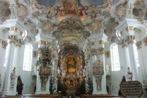Der Innenraum der Wieskirche.