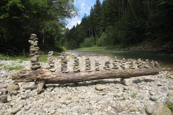 Steinmandl an der Ammer