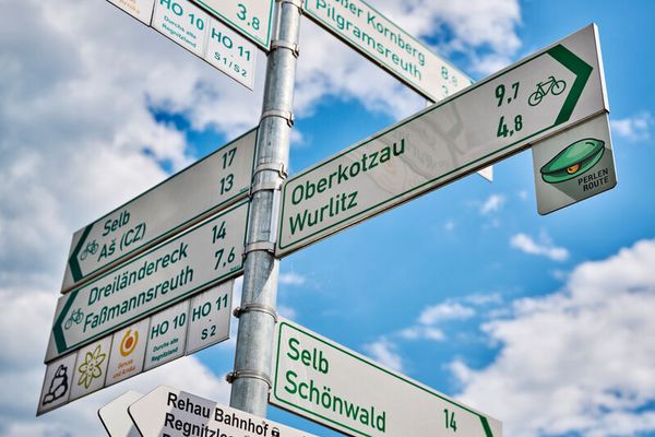Wegweiser der Perlenroute
