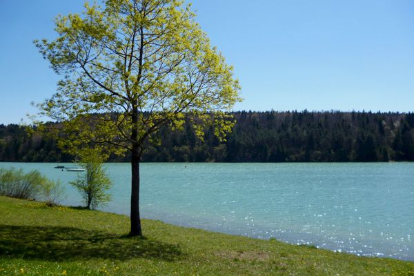 Das Lechbad Lido - ein beliebter Badestrand am Lechstausee südlich von Schongau.