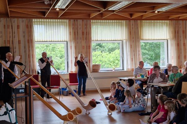Die Vorschulkinder und die Holzbläser Frankenwald waren zu Gast.