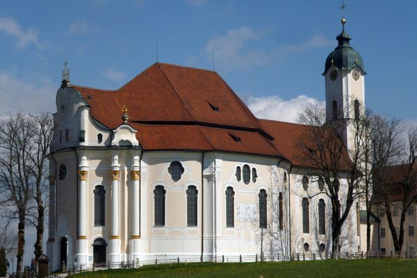 Die Wieskirche südlich von Steingaden.