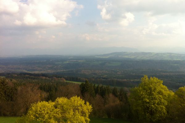 Vom Gipfel hat man einen traumhaften Weitblick auf das Alpenmassiv.