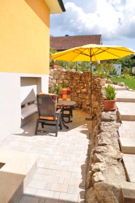Ferienwohnung Geisbergblick Terrasse