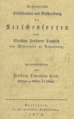 Buchtitel "Systematische Klassifikation und Beschreibung der Kirschensorten"