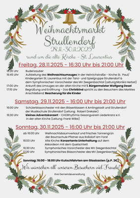 White Gold Dark Green Elegant Classic Illustrated Winter Craft Market Flyer - 1