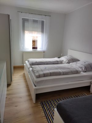 Blick in das Schlafzimmer