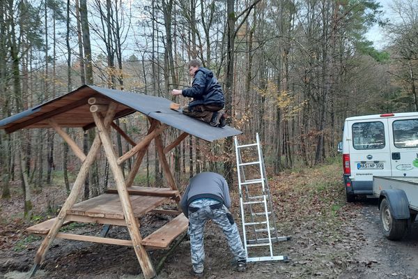 Bau einer Überdachten Picknickbank