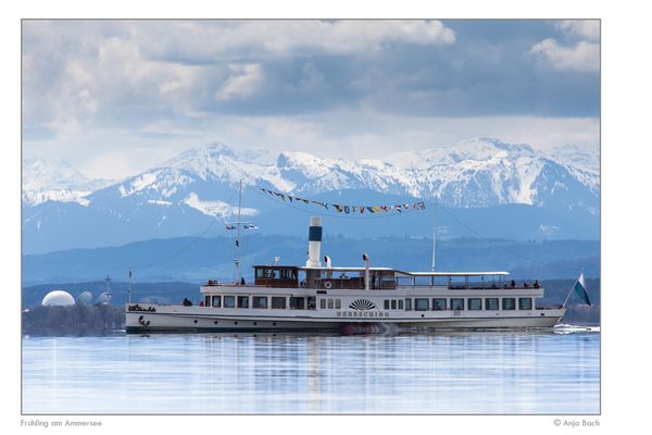 Dampfer AS RMS Herrsching vor Alpen