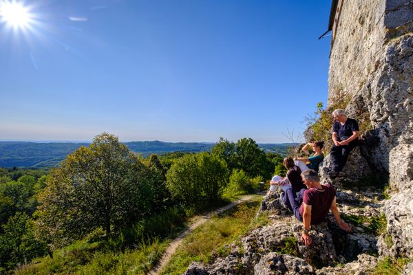 Rast an der Burg Hohenstein