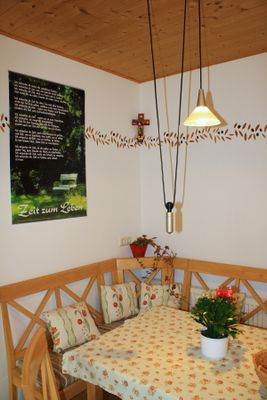 Essecke der Ferienwohnung Kohlbach