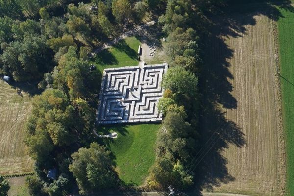 Luftbild vom Epprechtstein Granitlabyrinth bei Kirchenlamitz