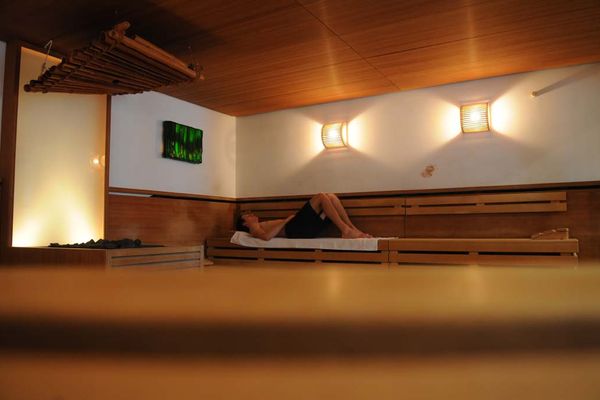 Bambus-Biosauna Innenansicht