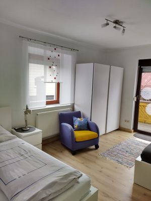 Blick in das Schlafzimmer