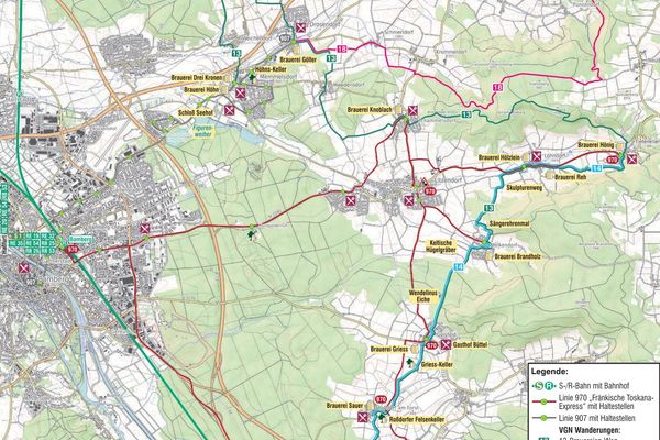 Fahrstrecke Fränkischer Toskana Express 2025