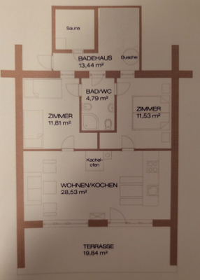 Grundriss vom Holztraum Chalet in Sankt Englmar.
