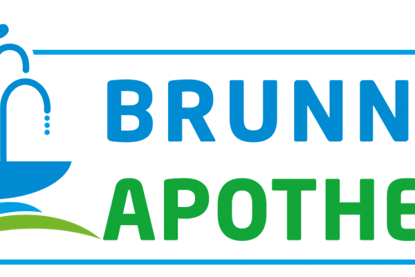 Auf dem Bild ist das Logo der Brunnen Apotheke zu sehen.